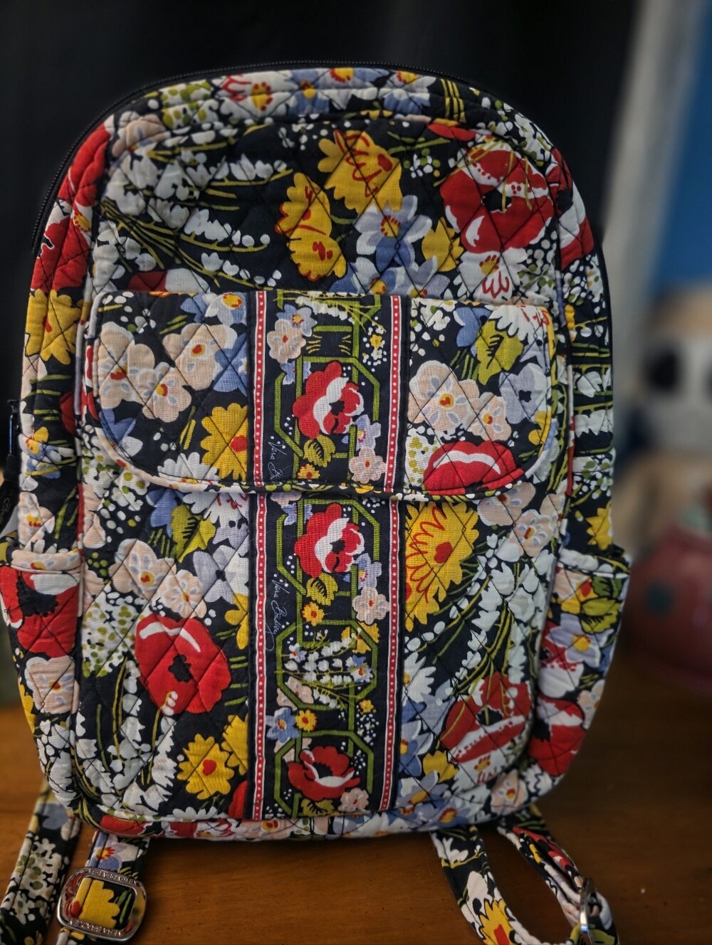 Vintage Vera Bradley Quilted Floral Backpack in 'Sun Valley' Print